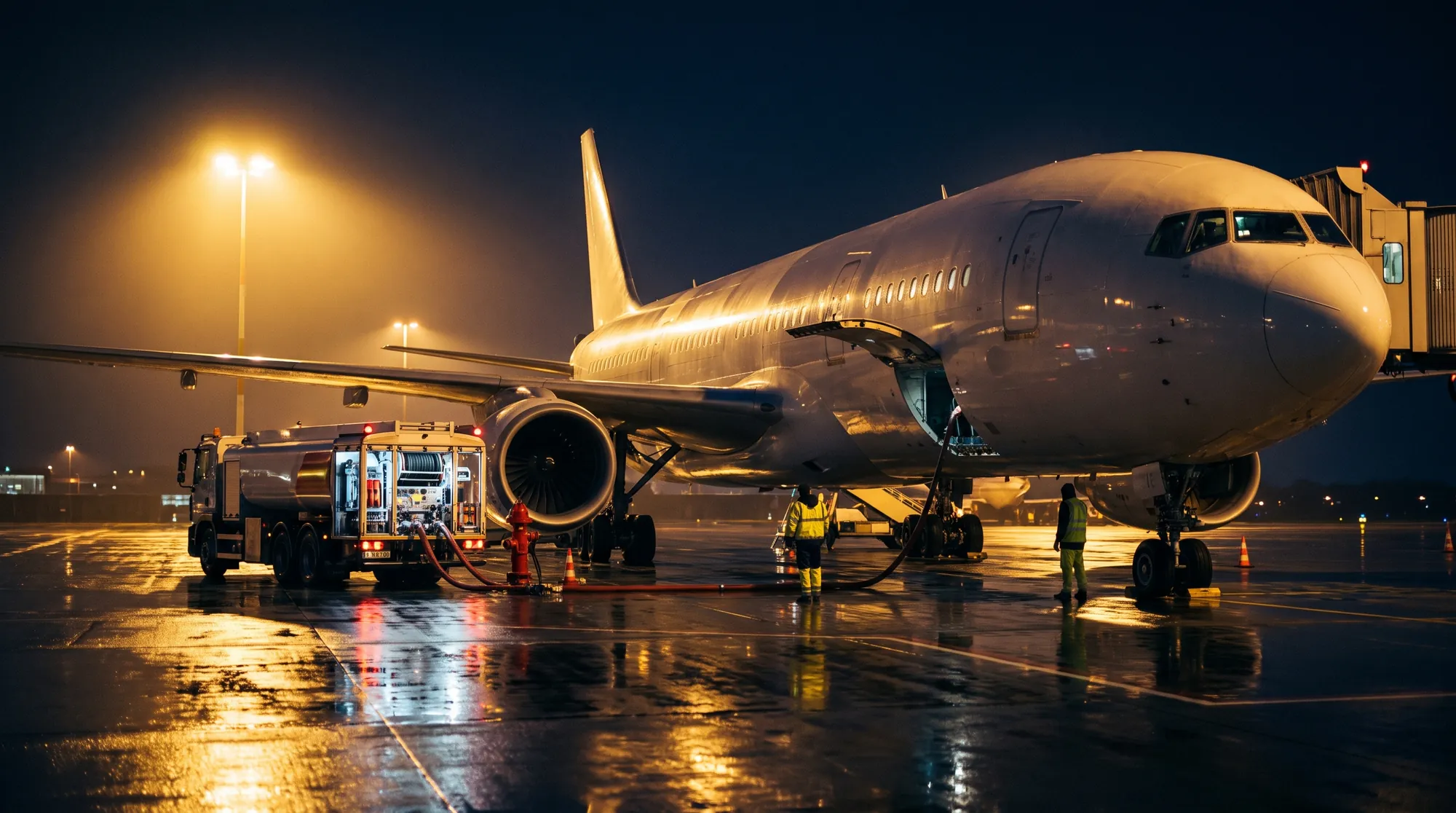 Aircraft refuelling at night